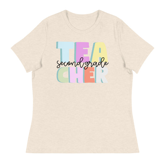 Second Grade Adult Teacher Tee