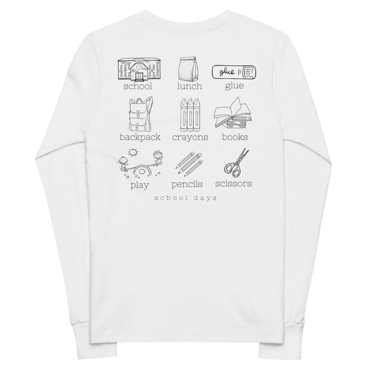 Youth School Days long sleeve tee